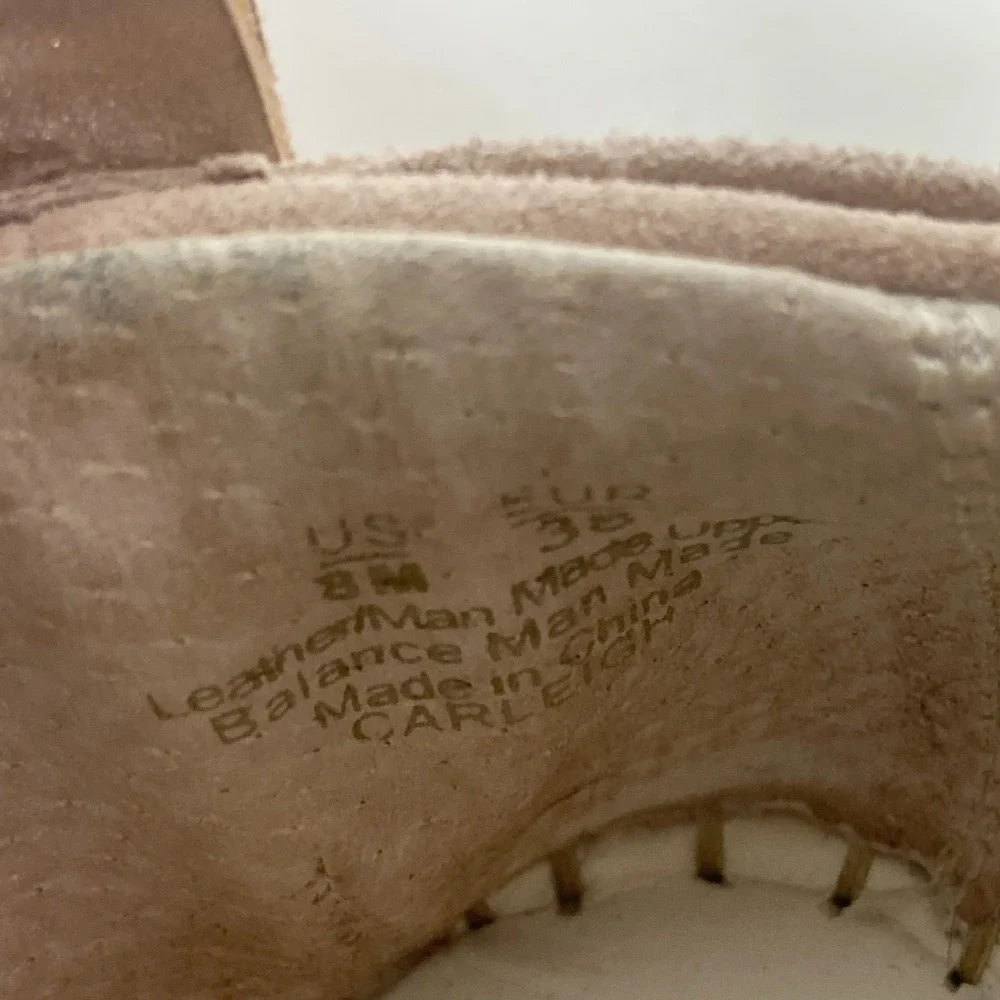 Sam Edelman Suede Pink Leather Carleigh Womens Platform Shoes 8 M Flats Academia
